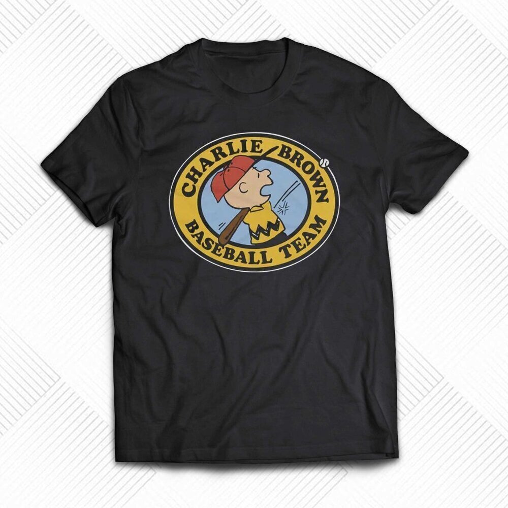 Peanuts Charlie Brown Baseball Team T Shirt Vintage Cartoon Graphic Fan Gift .